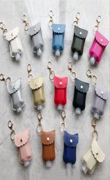 Leather Hand Sanitizer Holder Key Chain Keychain with 30ml 60ml Bottle Portable 8918421