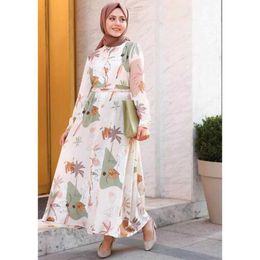 Ethnic Clothing 2022 New Bohemian Ethnic Full Sleeves Elegant Long Skirt Printed Fashion Indian Womens Pakistani ClothingL2405