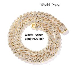 Chains Necklaces Designer Cuban Link Chain Necklace For Men Plated Gold 12Mm 14Mm W 2 Row Moissanite Diamond Hip Hop Mens Jewellery Personalise Choker Women Gift 997