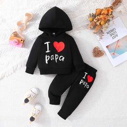 Clothing Sets Clothing Set For Kid Unisex Girls Boy 3 -24 Months Cute Letter Long Sleeve Hoodie Tee Long Pants Outfit Ootd For Newborn BabyL2405