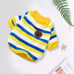 Dog Apparel Pet Sweatshirt Adorable Soft Bright Colour Cat Two-legged Stripes Blouse Winter Clothes Pullover Keep Warmth