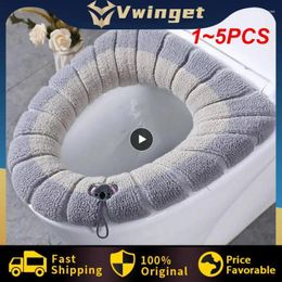 Toilet Seat Covers 1-5PCS Lid Comes With Handle Soft Comfort Easy To Clean Breathable Accessories Stickers No Dirty Hands