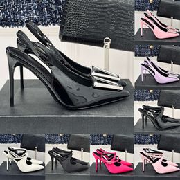 Luxury Designer High Heels Sandals For Womens Ladies Dress Shoes Summer Sandles Stiletto Heel Pointed Toes Slides Shoe heeled