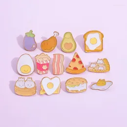 Brooches Little Fresh Forest Food Enamel Pin Cute Dessert Chicken Leg Egg Cake Avocad Brooch Backpack Lapel Badge Jewellery Gift Wholesale