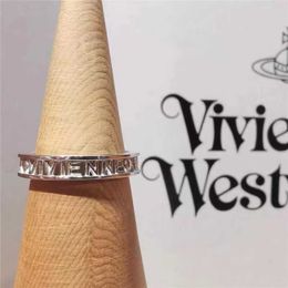 Designer Westwoods hollowed out letter ring exquisite ins net Red Star classic hot money Nail