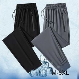 Men's Pants Summer breathable mesh black sports pants mens jogger sports pants mens casual track pants plus size 5XL 6XL clothing Y240513