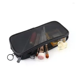 Storage Boxes Mesh Transparent Cosmetic Bags Small Large Clear Black Makeup Bag Portable Travel Toiletry Organizer Lipstick Pouch