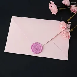 Gift Wrap Romantic Pink Envelope Set Paper Postcard Wax Seals Blessing Thank Fire Paint Prints Decoration