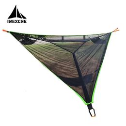 Big Size Camping Hammock Portable Outdoor Folding Triangle Hanging Bed Multi Person Travel Sleeping Swing 2 Sizes 240429