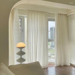 Curtain Japan Style Flax Linen Look Tulle Sheer Curtains For Living Room Windows Transparent Voile Kitchen Customise