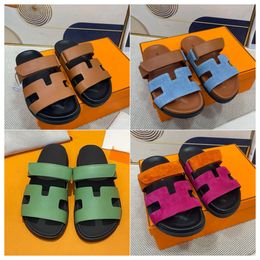 Designer sandals flat slippers high-quality leisure beach vacation slippers calf leather suede leather goat leather sandals