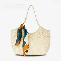 Shoulder Bags Form Holiday Beach 2024 Fashion Canvas Women Handbag Casual Tote Large Capacity Solid Color Female Bag