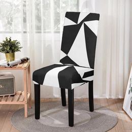 Chair Covers Geometric Print Cover Strech Dining Room Elastic Slipcover For Kitchen Stools Home Banquet El Decoration