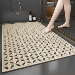 Bath Mats Floor Mat Smooth Wall Absorption Multiple Drainage Holes Elastic Non-slip Rug Waterproof Hollow Carpet Home Supply