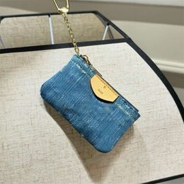 Denim Zero Wallet Card Bag Original Edition L Can Hold Cards Change Small Bag Hanging Decoration Bag TOP 7A