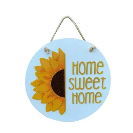 Decorative Flowers Sunflower Door Sign Hanging Ornaments Sun Protection Anti-fading Pendant With Lanyard For Table Bookshelf Fireplace Decor