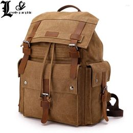 Backpack Fashion Men's Vintage Canvas School Bag Travel Bags Large Capacity Laptop Retro