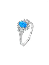 Cluster Rings Selling S925 Sterling Silver Blue Aobao Micro Diamond Inlay Simple And Fashionable Light Luxury Ring For Women