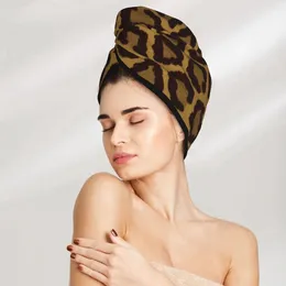 Towel Leopard Print Hair Bath Head Turban Wrap Quick Dry For Drying Women Girls Bathroom