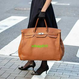 Bk Leather Handbag Trusted Luxury Limited Edition Bag Large Capacity Business Trip Luggage Mens and Womens Commuting Bag 50 Large Travel Bag H have logo HBQJD3