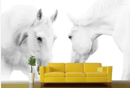 Wallpapers White Horse Background Wall Painting Mural 3d Wallpaper Papers For Tv Backdrop