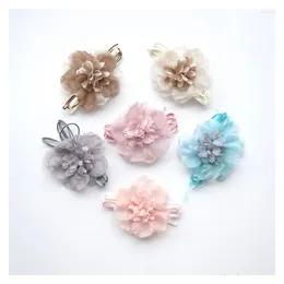 Decorative Flowers 8 Pcs Yarn Fabric Faux With Ribon Novelty DIY Accessories For Clothes Brooch Jewellery Shoes Buckle Making