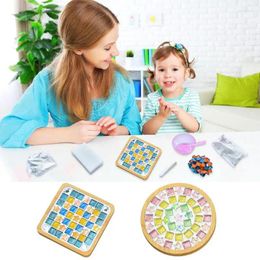 Table Mats Mosaic Coasters DIY Kit Tableware Drink Mat Coffee Mug Pads Wooden Crafts Kits Handmade Holder Decoration