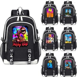 Backpack High Quality USB Siren Head Monster Print Children Boy Girl School Bag Students Book Woman Men Laptop Shoulder