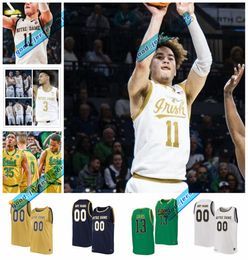 Custom NCAA Notre Dame Fighting Irish College Basketball Maglie Carey Booth Raheem Braiton Markus Burton Thomas Crowe Tae Davis Zane Harbaugh Thomas Hattan Imes