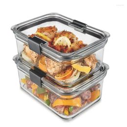 Storage Bottles Glass Food Containers 8-Cup With Lids 2-Pack Kitchen Organizer Small Container