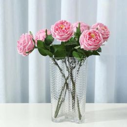 Decorative Flowers Artificial Flower Single Branch Realistic Fake No Watering Plant Rose For Wedding