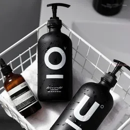 Liquid Soap Dispenser 500ml Bathroom For Shampoo Shower Gel Empty Bottle Kitchen Detergent Storage Hair Conditioner Black Glass