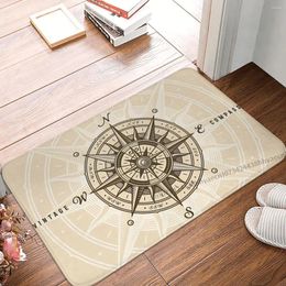 Carpets Ocean Compass Non-slip Doormat Living Room Mat Vintage Nautical Rose Hallway Carpet Welcome Rug Bedroom Decorative