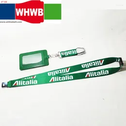 Bag Alitalia Airlines Seat Belt Buckle Neck Lanyards ID Badge Card Case Holder Pilot Flight Crew Company Office Phone Straps Sling