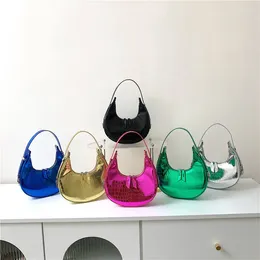 Evening Bags Fashion Colourful Patent Leather Underarm Bag Shoulder Hand Ladies Hobo Handbag 2024 Purse For Women