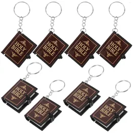 Gift Wrap 8 Pcs Bible Keychain Mini Keyring Jesus Keychains Hanging Decoration The Paper Birthday Miniature Book Fob