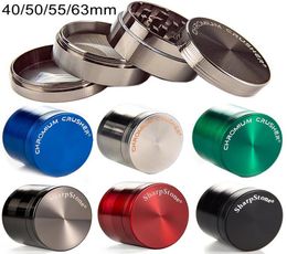 CHROMIUM CRUSHER Sharpstone Dry Herb Grinder Accessories 40mm 50mm 55mm 63mm 4 Layers Metal Zinc Alloy Tobacco Herbal Grinders9363686