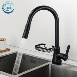 Kitchen Faucets OXG Faucet Gourmet Pull Out Sink With Shelf Rotatable Taps Three Outlet Modes