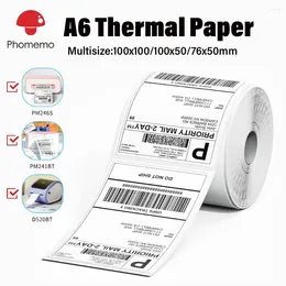 100x150mm Thermal Label Sticker Roll A6 Size Adhesive Paper For Phomemo PM-241BT/D520/246S Printer