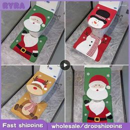 Toilet Seat Covers Bathroom Mat Multicolor Soft And Comfortable High Quality Santa Claus Design Cartoon Pictures Festive Accessories Fit