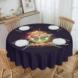 Table Cloth Round Waterproof Tomorrowland Flag Cover Tablecloth For Dining 60 Inches