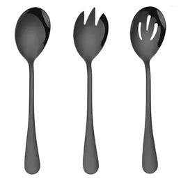 Forks Dessert Spoon Stainless Steel Salad Restaurant Fruit Fork Slotted Serving Cutlery Buffet Dishes And