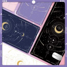 Mouse Pads Wrist Rests Kawaii Moon Star mouse pad with additional girl accessories Playmats cute carpet Lapto player purple pink magic keyboard mouse pad J240510