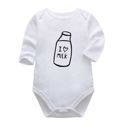 Rompers Hot selling newborn tight fitting clothes baby clothing cotton baby long sleeved underwear baby boy and girl clothing baby setsL2405
