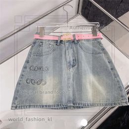 Classic Designer Women Loewew Bag Denim Skirts Shorts with Belt Embroidered Pattern Short Dress Lady High Waist Lowew Bag Jean Skirt Clothes 477