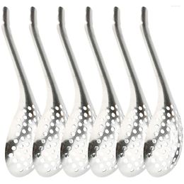 Spoons 6 Pcs Slotted Spoon Quenelle Household Caviar Kitchen Stainless Steel Small Cooking