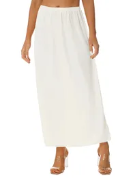 Skirts Women Half Slip Underskirt Solid Colour Elastic Waist Petticoat Underdress Inner Lining Skirt Ladies Party Dress Underwear
