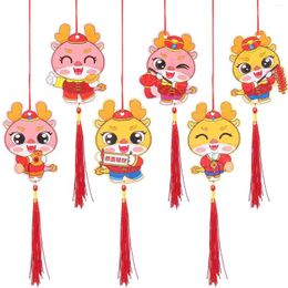 Decorative Figurines 6 Pcs Tassel Chinese Year Decoration Pendant Front Door Spring Festival Party Favour Style Ornament