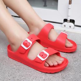 Slippers Akexiya Summer Women Shoes Woman Female Casual Flat Ladies Buckle Slides Women's Jelly Color Open Toe Beach Footwear