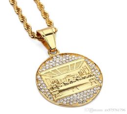 Fashion Charm Mens Stainless Steel Gold Plated Necklace The Last Supper Pendent Chain Punk Rock Micro Men Women Costume Jewelry2828602